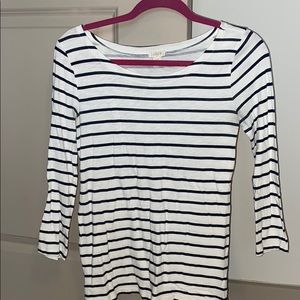 J Crew Striped 3/4 Sleeve
